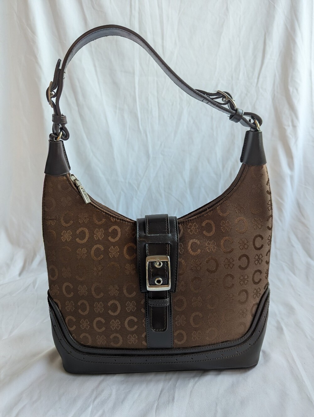 Eduardo Mourani Brown Monogram Hobo Shoulder Bag